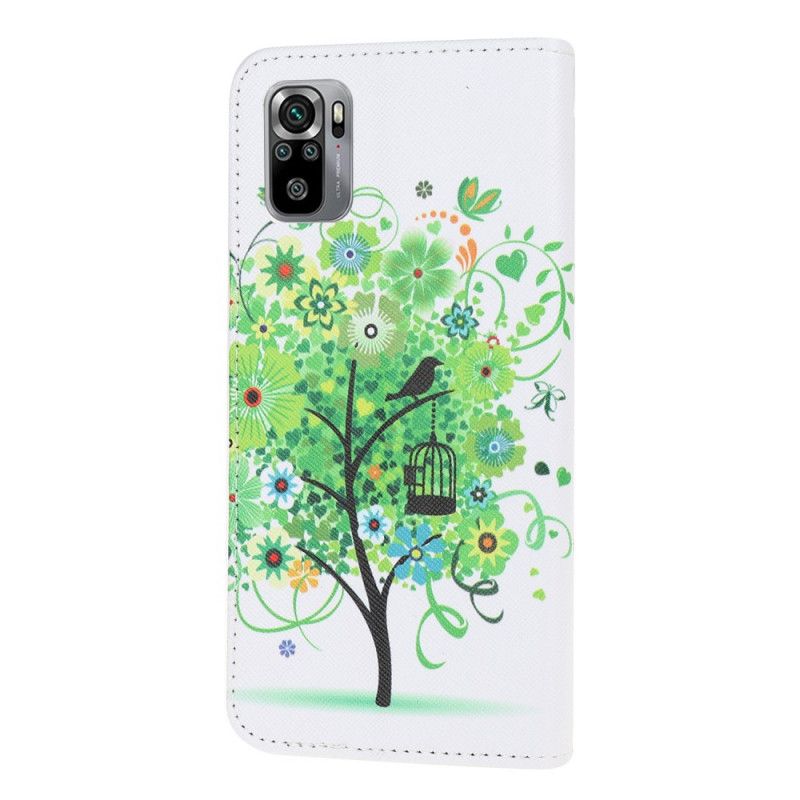 Folio Deksel Xiaomi Redmi Note 10 / Note 10S Grønt Tre