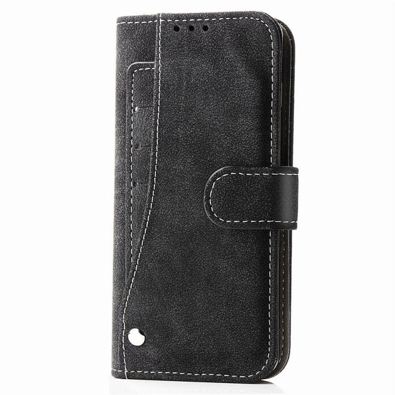 Folio Deksel iPhone 11 Svart Vintage Kunstlær Med Flere Kort Anti-fall