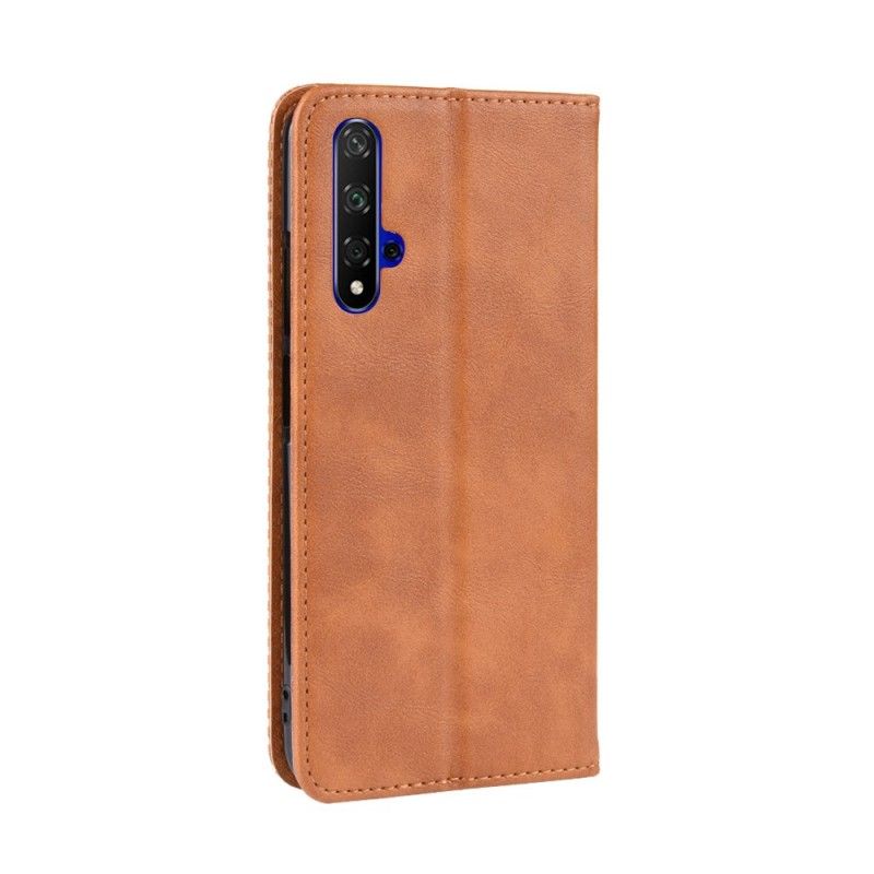 Folio Deksel for Honor 20 Svart Stilisert Vintage Skinneffekt