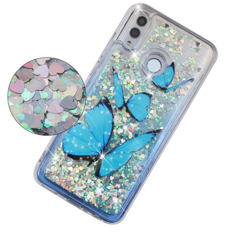 Deksel Honor 10 Lite Mobildeksel Glitterflygende Sommerfugler