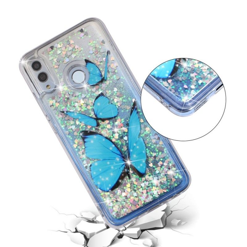 Deksel Honor 10 Lite Mobildeksel Glitterflygende Sommerfugler