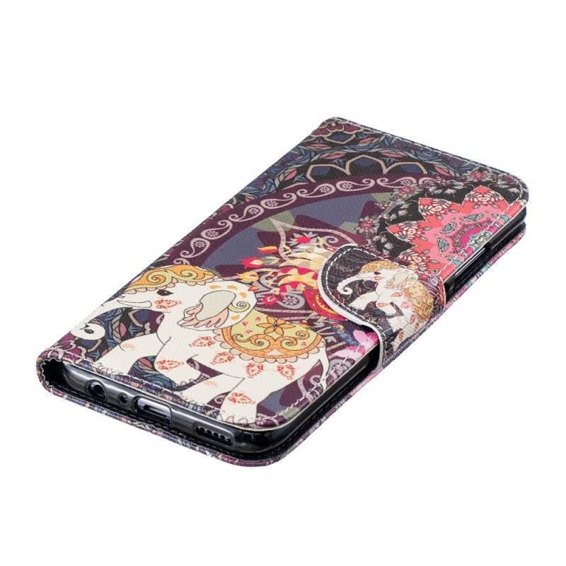 Folio Deksel Honor 10 Lite Etnisk Elefantmandala Anti-fall
