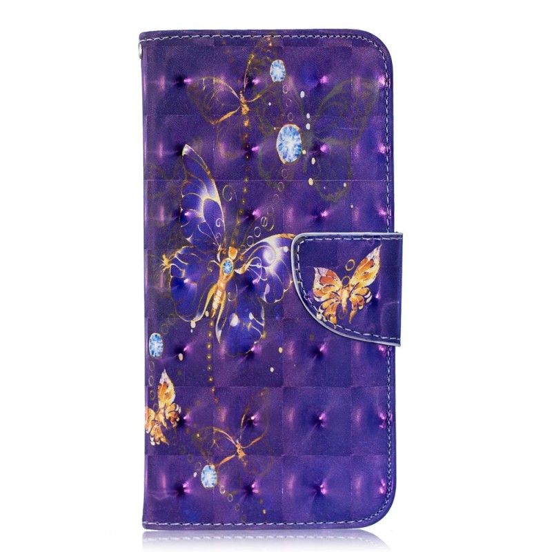 Folio Deksel Honor 10 Lite Hvit Kongesommerfugler Anti-fall