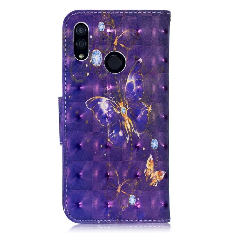 Folio Deksel Honor 10 Lite Hvit Kongesommerfugler Anti-fall