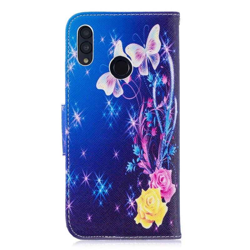 Folio Deksel Honor 10 Lite Rosa Sommerfugler Om Natten