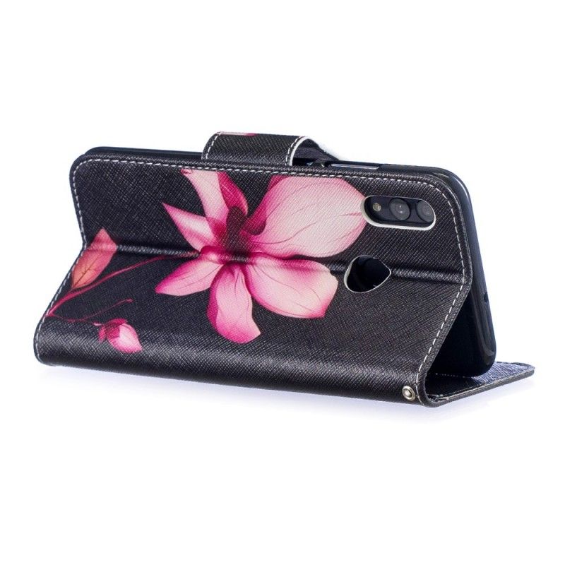 Lærdeksel Folio Deksel Honor 10 Lite Mobildeksel Rosa Blomst