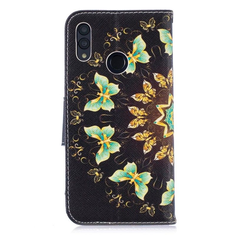 Lærdeksel Folio Deksel Honor 10 Lite Mobildeksel Sommerfuglemandala