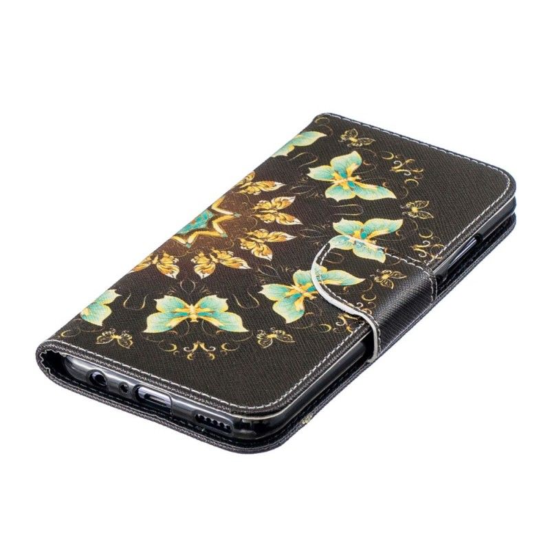 Lærdeksel Folio Deksel Honor 10 Lite Mobildeksel Sommerfuglemandala