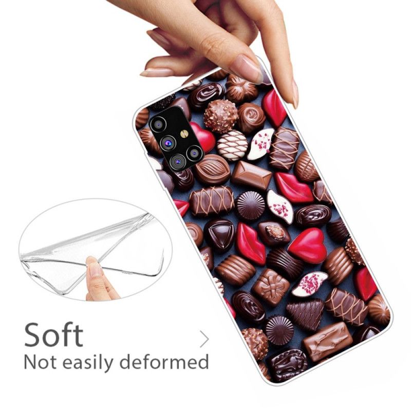 Deksel Samsung Galaxy M51 Brun Fleksibel Sjokolade