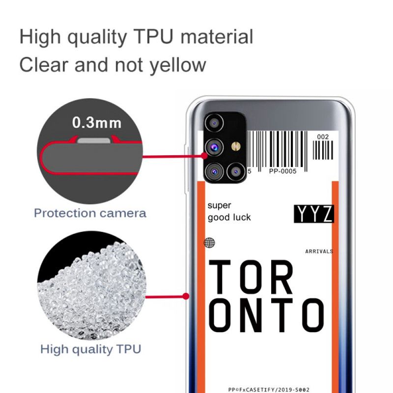Deksel Samsung Galaxy M51 Ombordstigningskort Til Toronto