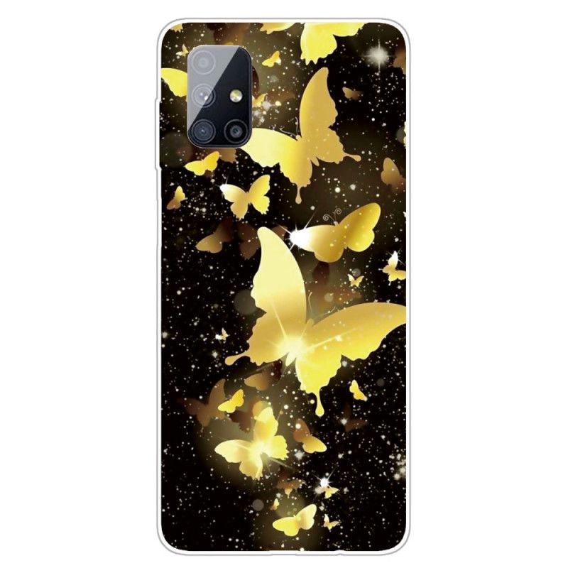 Deksel Samsung Galaxy M51 Rosa Mobildeksel Sommerfugler Sommerfugler
