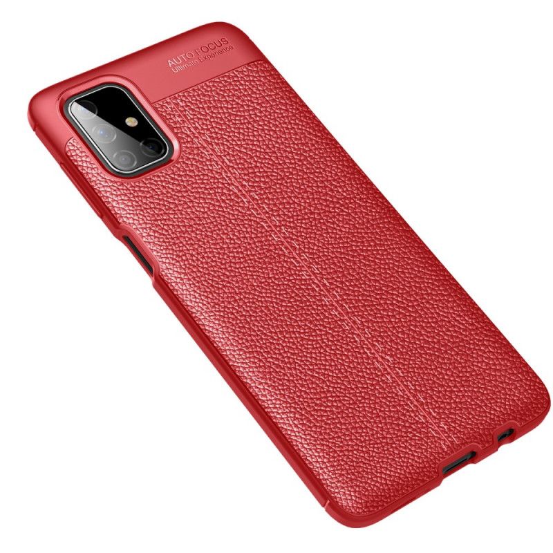 Deksel Samsung Galaxy M51 Svart Mobildeksel Dobbeltlinjet Litchi-Effekt