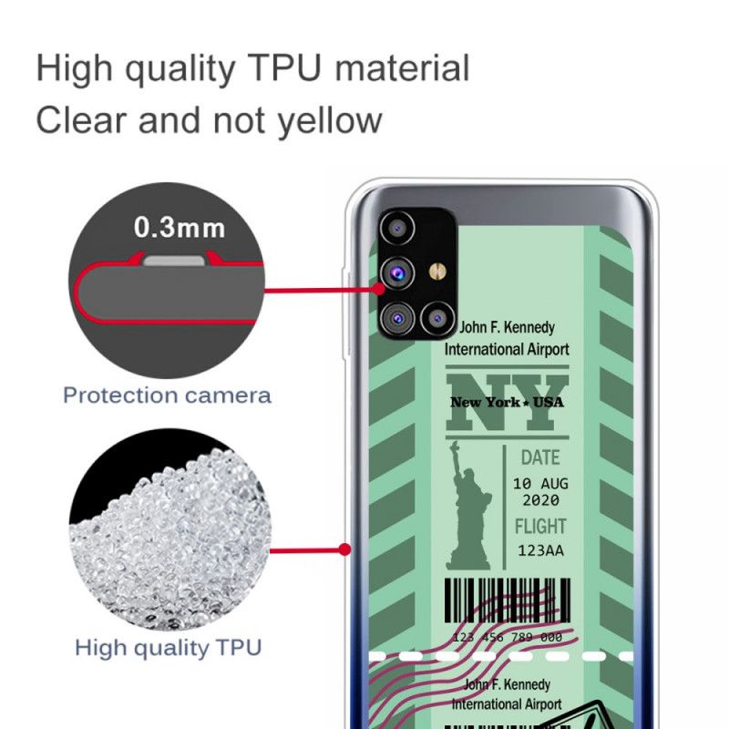 Deksel Samsung Galaxy M51 Svart Ombordstigningskort Til New York