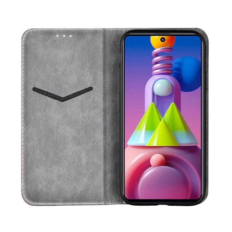 Folio Deksel for Samsung Galaxy M51 Grå Tofarget Skinneffekt