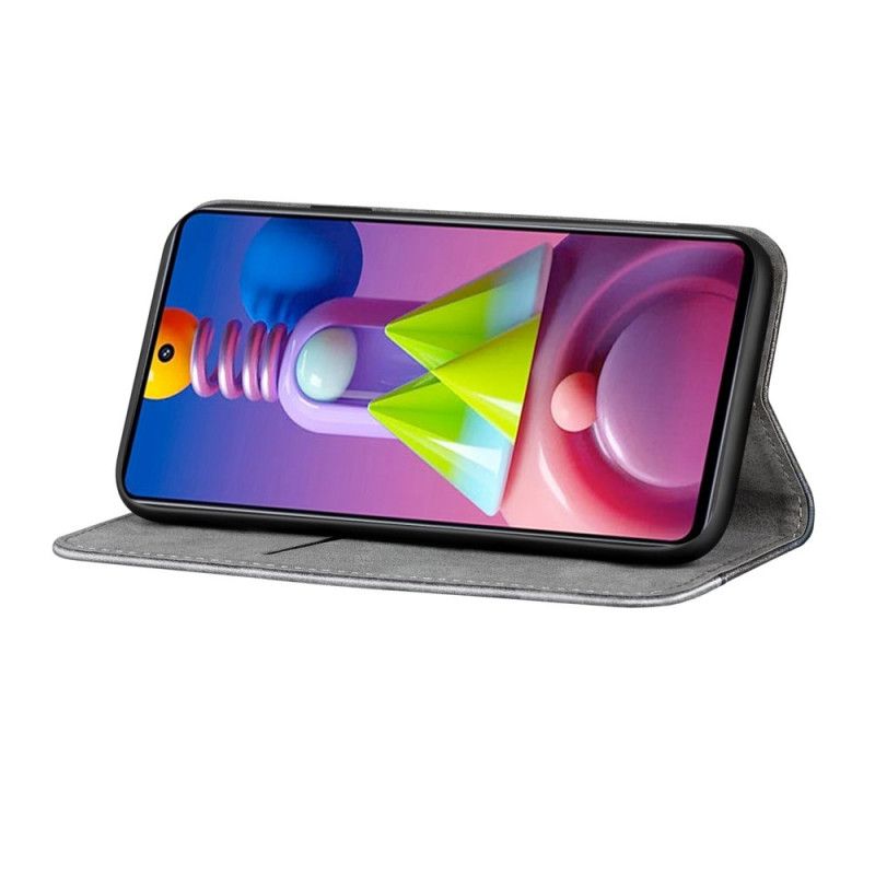 Folio Deksel for Samsung Galaxy M51 Grå Tofarget Skinneffekt