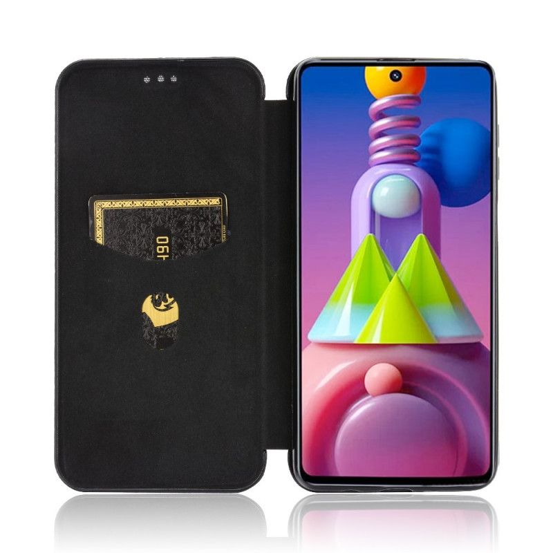 Folio Deksel for Samsung Galaxy M51 Svart Karbonfiber