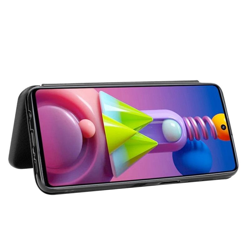 Folio Deksel for Samsung Galaxy M51 Svart Karbonfiber
