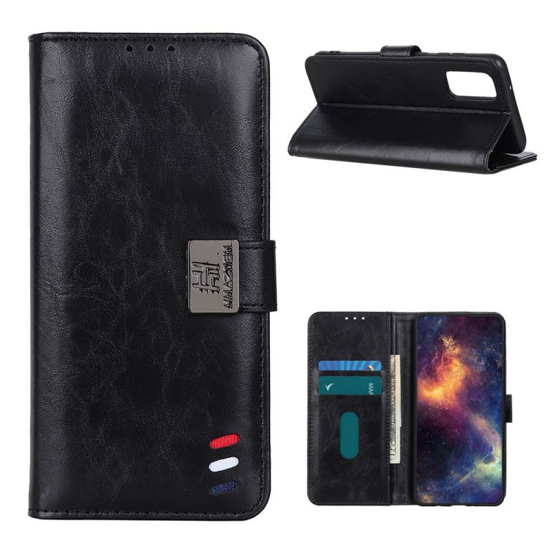 Folio Deksel Samsung Galaxy M51 Svart Bison Skinn-Effekt