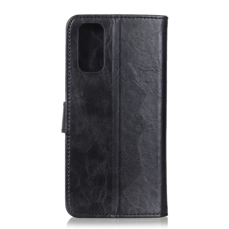 Folio Deksel Samsung Galaxy M51 Svart Bison Skinn-Effekt