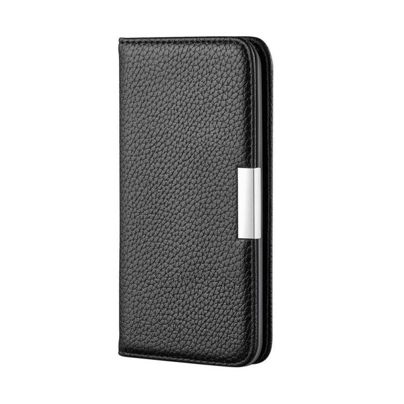 Folio Deksel Samsung Galaxy M51 Svart Mobildeksel Ultra Elegant Lychee Imitert Skinn