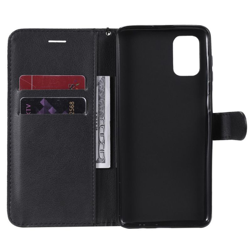 Folio Deksel Samsung Galaxy M51 Svart Skinneffekt Med Tanga Beskyttelse