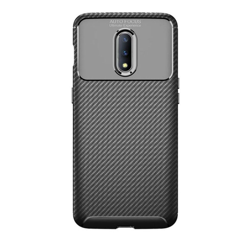 Deksel for OnePlus 7 Svart Fleksibel Karbonfibertekstur