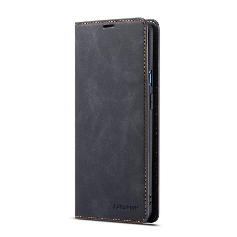 Folio Deksel OnePlus 7 Svart Forwenn Skinneffekt