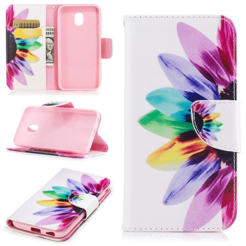 Folio Deksel for Samsung Galaxy J7 2017 Akvarellblomst