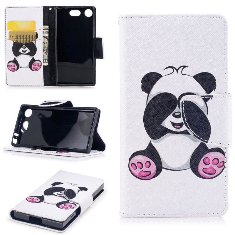 Lærdeksel Folio Deksel Sony Xperia XZ1 Compact Morsom Panda