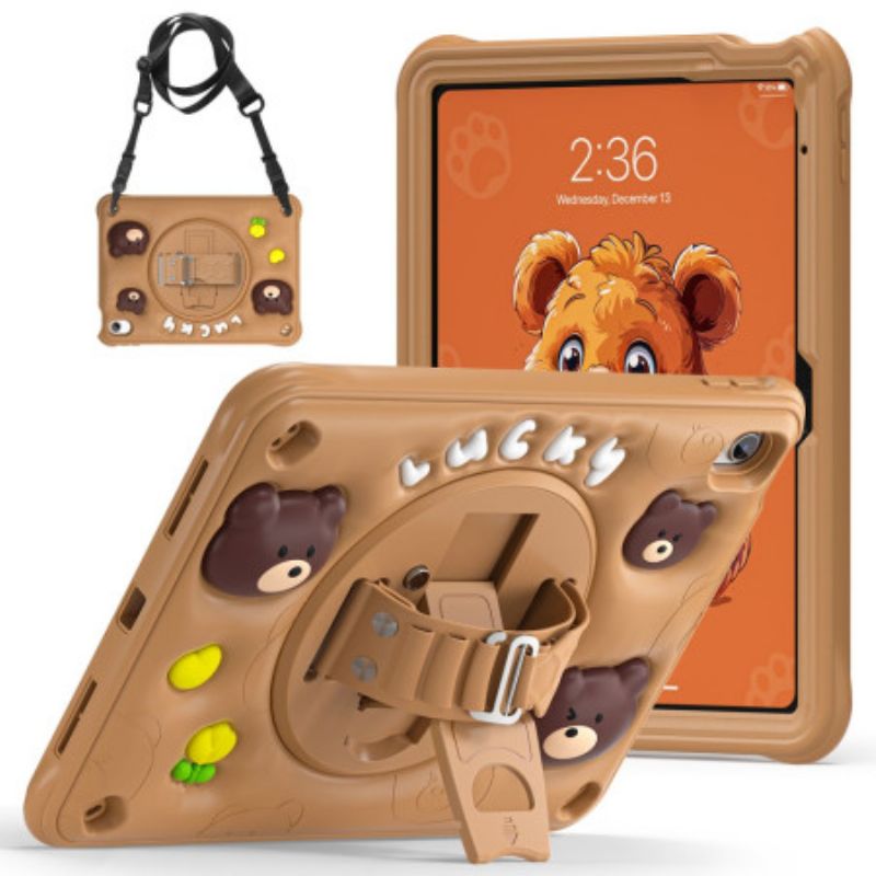 Deksel iPad (2025) Bjørnestropp Og Skulderstropp For Barn