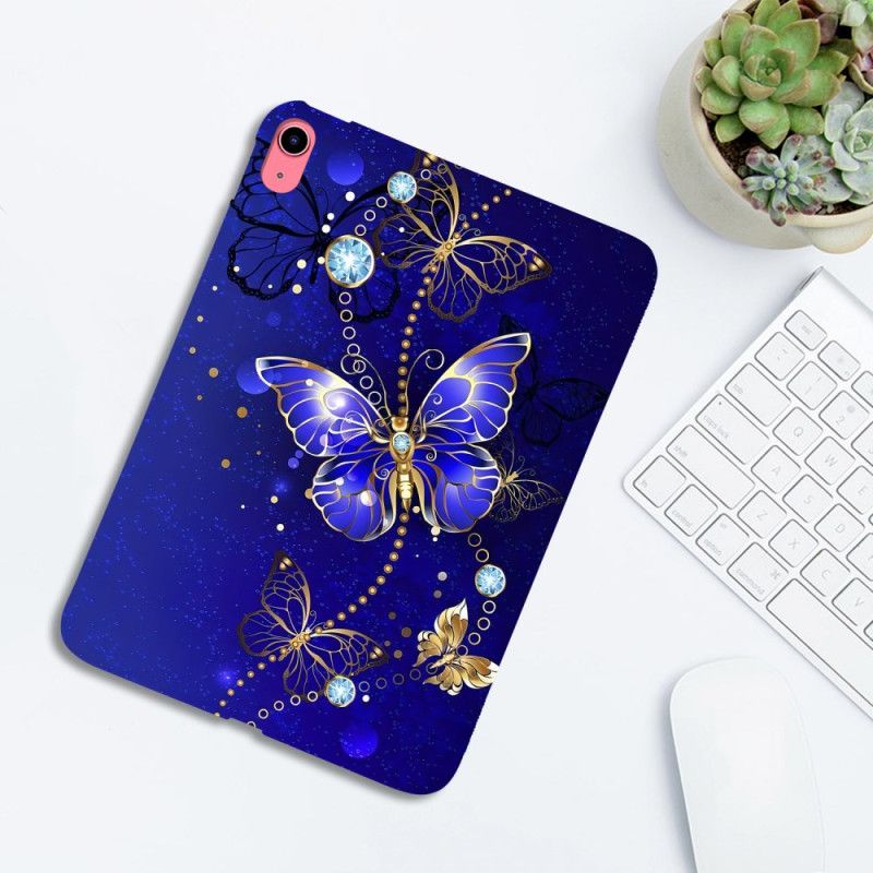 Deksel iPad (2025) Blå Og Gullsommerfugler