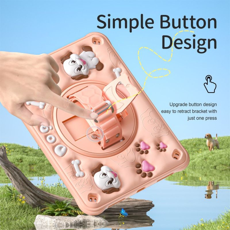 Deksel iPad (2025) Mobildeksel Skulderstropp Og Stativ Til Hund For Barn