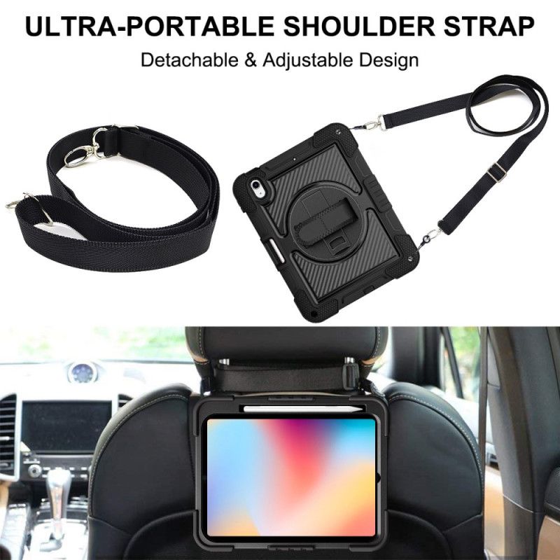 Deksel iPad (2025) Tofarget Stativ Og Skulderstropp Beskyttelse Deksel
