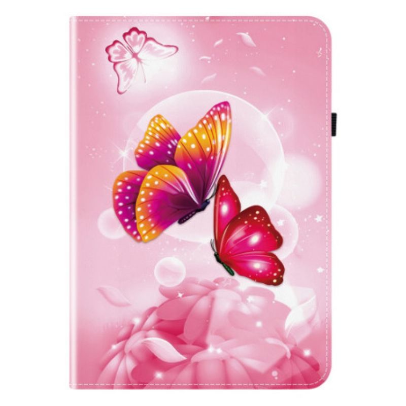 Etui iPad (2025) Rosa Sommerfugler