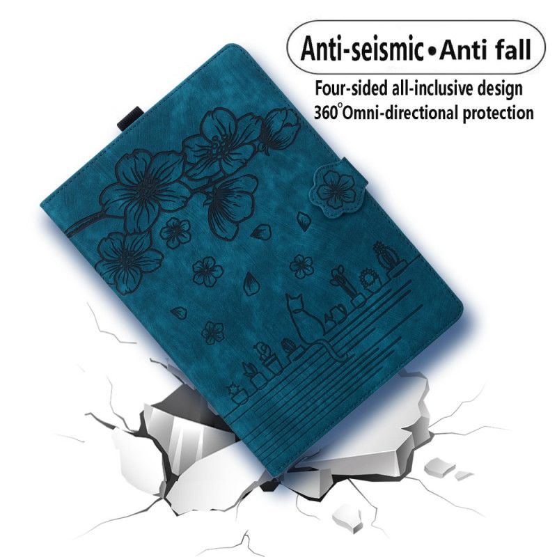 Folio Deksel iPad (2025) Kirsebærblomst Og Katter