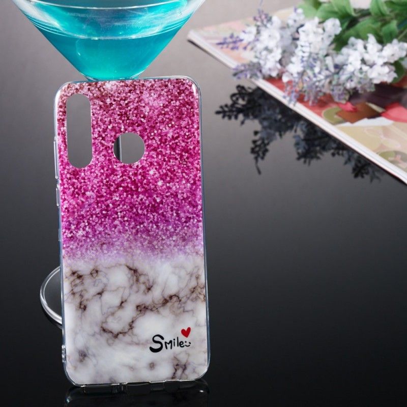 Deksel Huawei P30 Lite Marmorglitter Og Smil