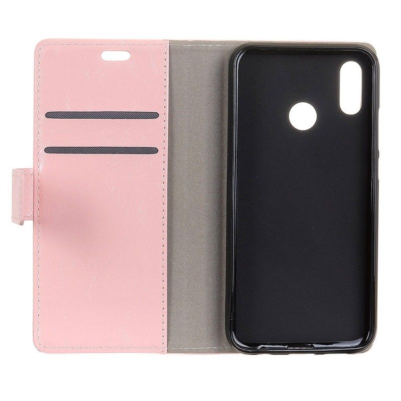 Folio Deksel for Huawei P30 Lite Svart Enkel Skinnende Skinneffekt