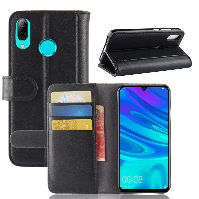 Folio Deksel Huawei P30 Lite Svart Delt Skinn Beskyttelse
