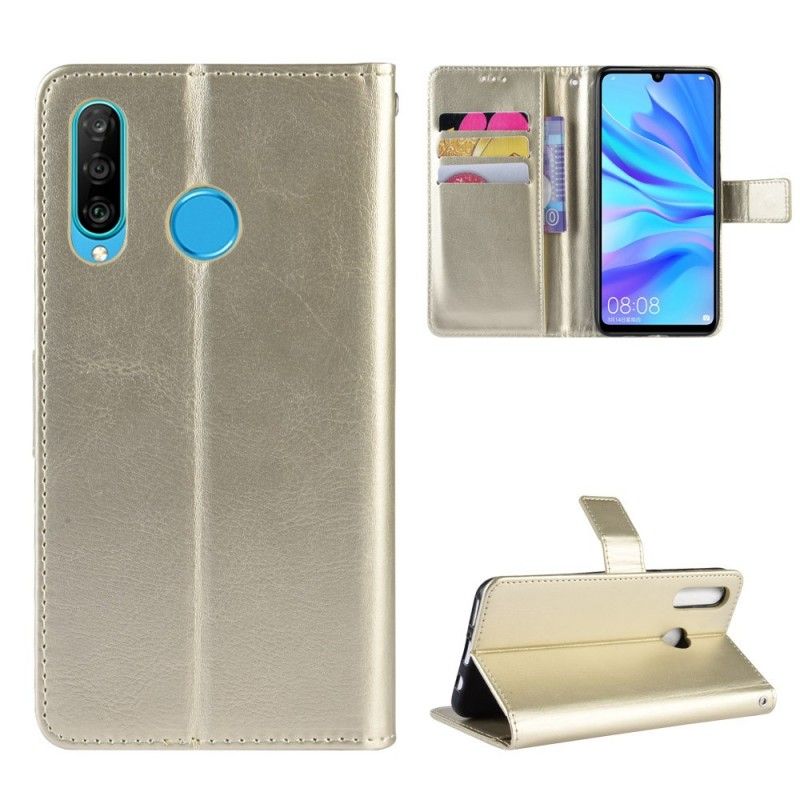 Folio Deksel Huawei P30 Lite Svart Prangende Kunstlær