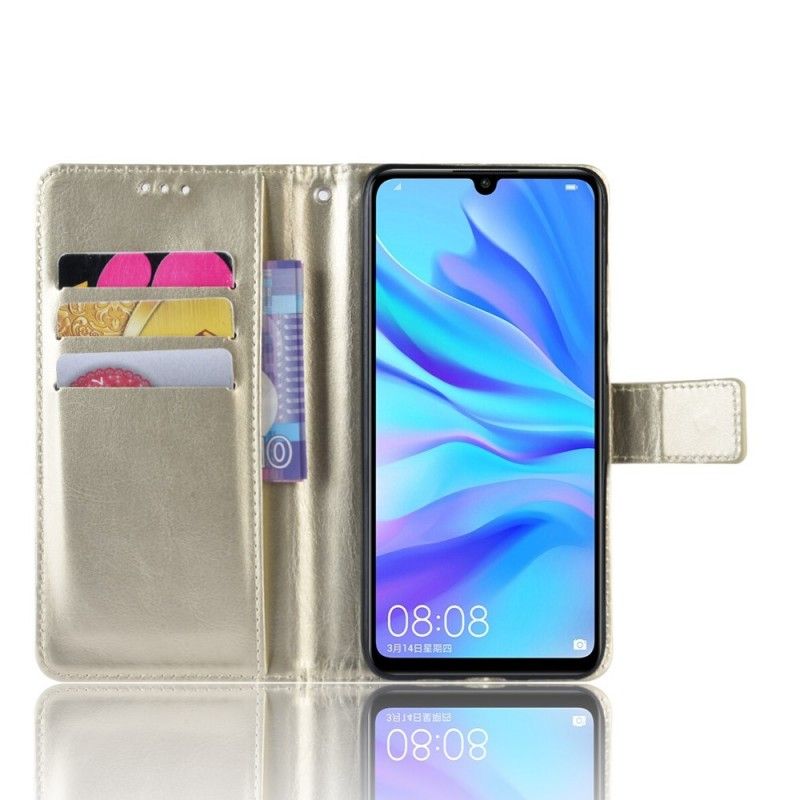 Folio Deksel Huawei P30 Lite Svart Prangende Kunstlær