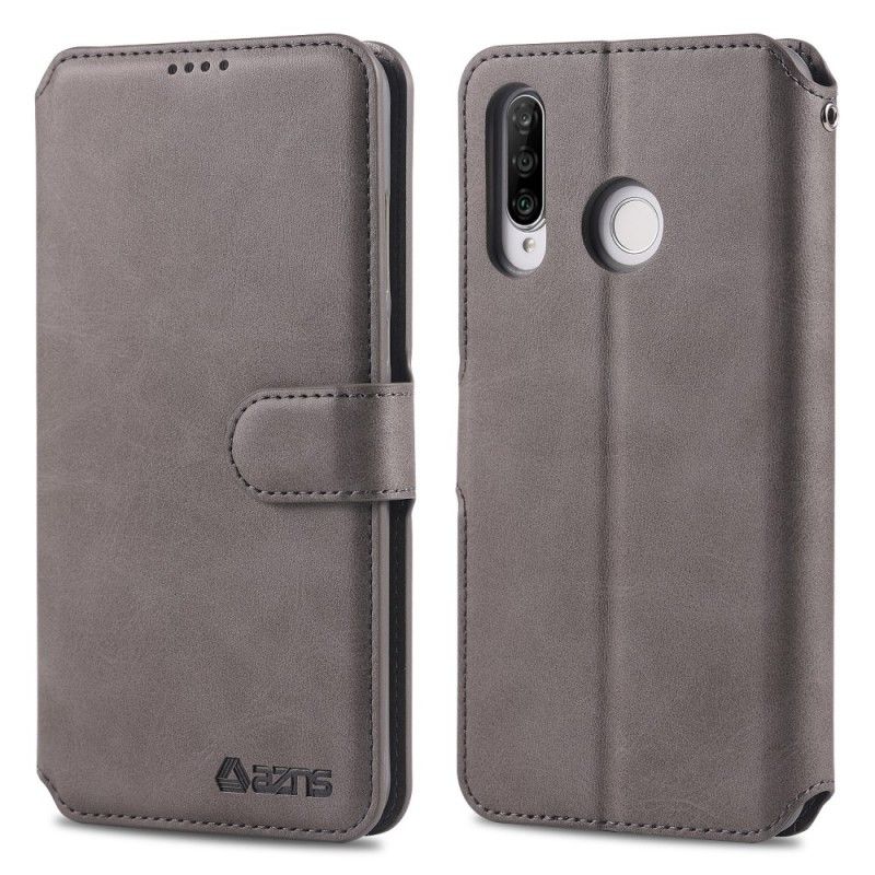 Folio Deksel Huawei P30 Lite Svart Retro Azns Anti-fall