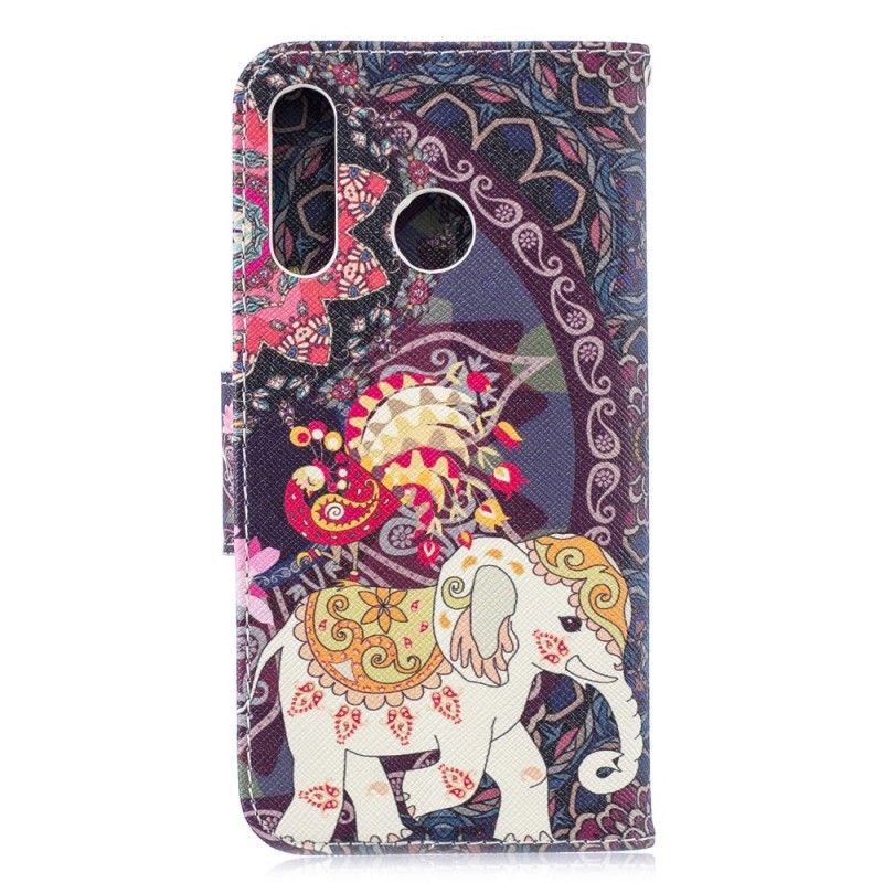 Lærdeksel Folio Deksel Huawei P30 Lite Etnisk Elefantmandala