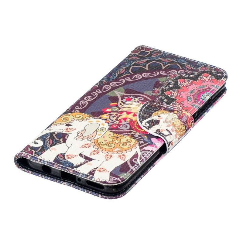 Lærdeksel Folio Deksel Huawei P30 Lite Etnisk Elefantmandala