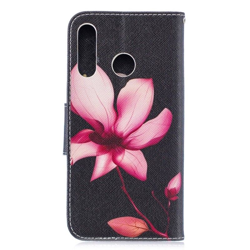 Lærdeksel Folio Deksel Huawei P30 Lite Mobildeksel Rosa Blomst