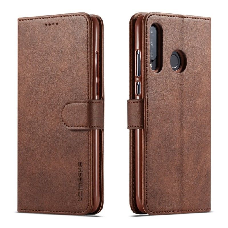 Lærdeksel Folio Deksel Huawei P30 Lite Svart Mobildeksel Lc.Imeeke Skinneffekt