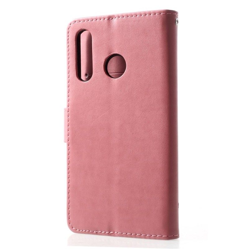 Lærdeksel Folio Deksel Huawei P30 Lite Svart Sommerfugler Og Tanga Blomster