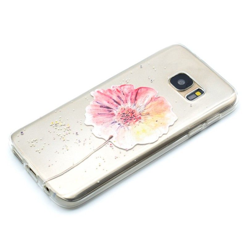 Deksel for Samsung Galaxy S7 Gjennomsiktig Akvarellvalmue