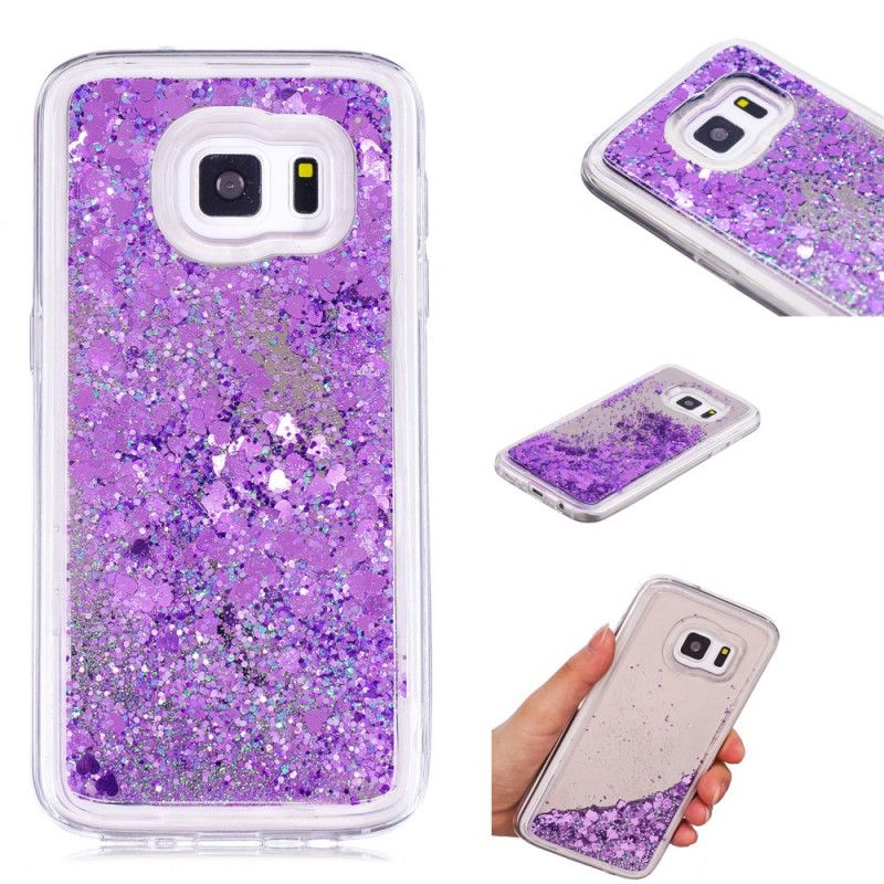 Deksel for Samsung Galaxy S7 Rosa Glitterpulver