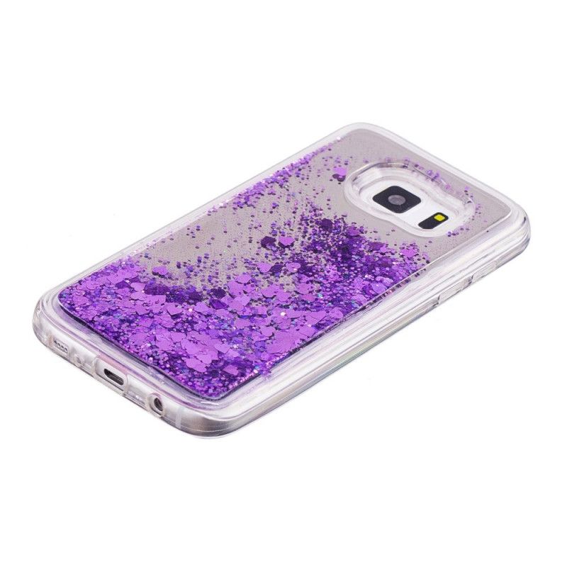 Deksel for Samsung Galaxy S7 Rosa Glitterpulver