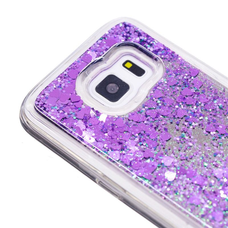 Deksel for Samsung Galaxy S7 Rosa Glitterpulver